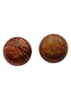 Brown Round Earrings Unique Vintage Resin Cabochon Cabochon Stud Post